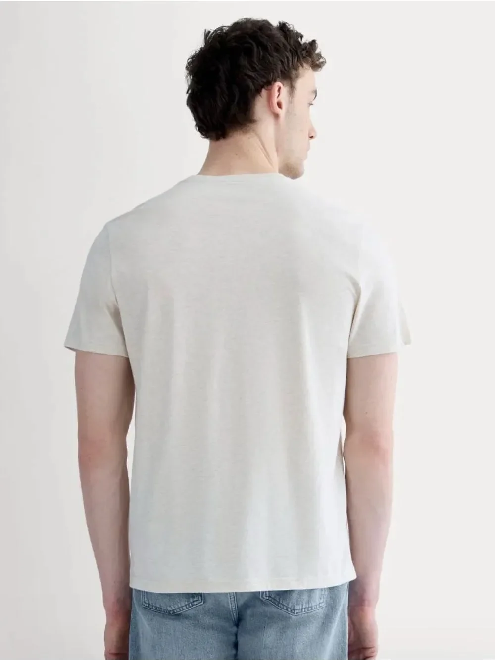 New Everlane THE ESSENTIAL ORGANIC CREW in HEATHERED OAT Size M - Picture 2 of 11